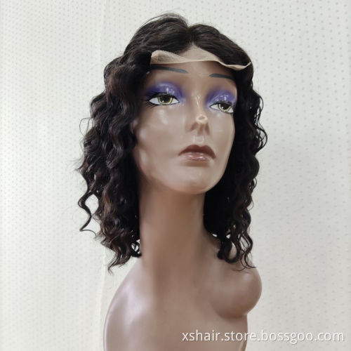 Wholesale Cheap Vendors Colorful 13*4 4X4 glueless curly wave Short  Bobo Raw Virgin hd Lace Front Wig Remy Human Hair Bob Wigs